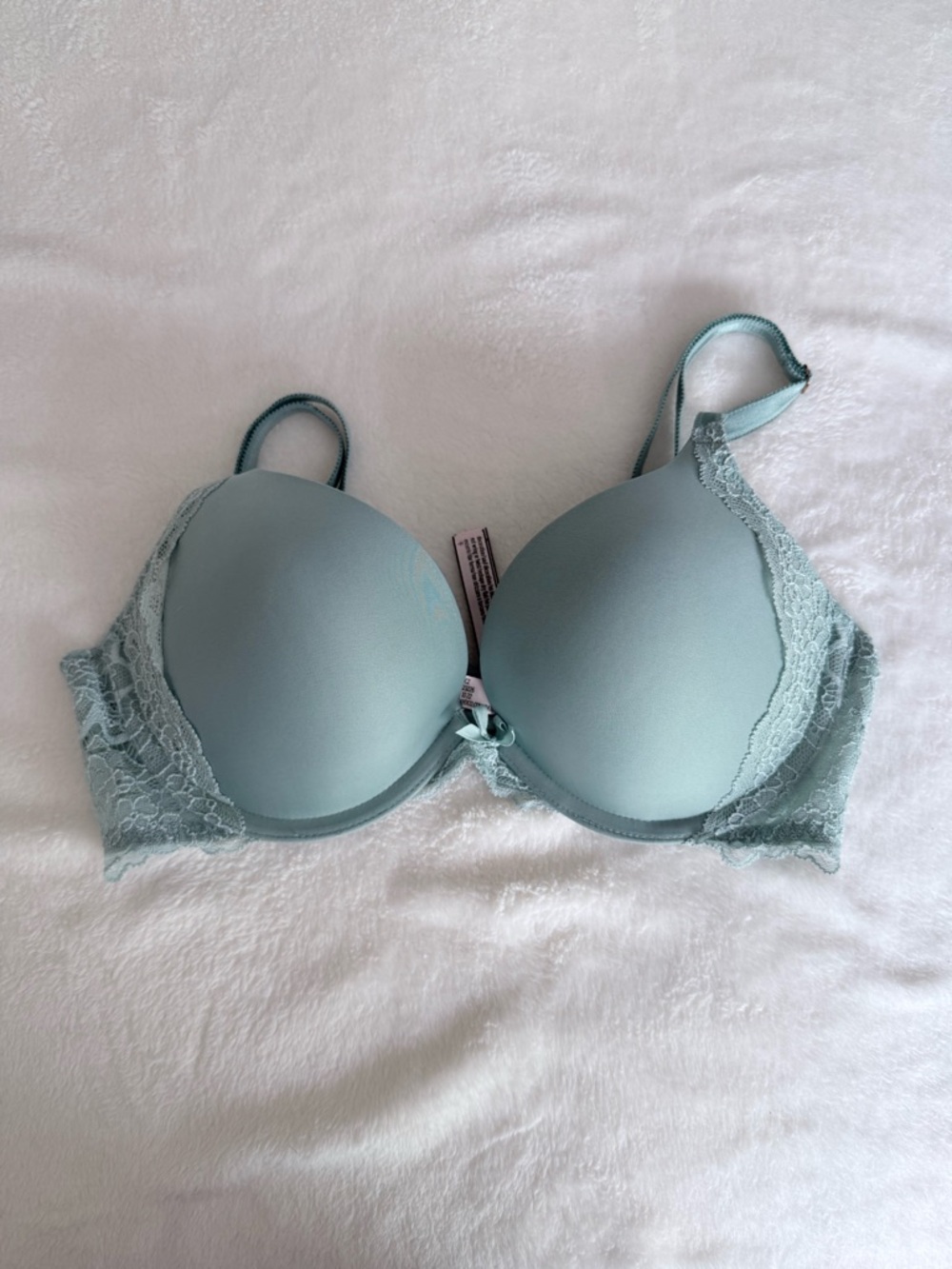 Victoria's Secret Seafoam Lace-Trim T-Shirt Bra